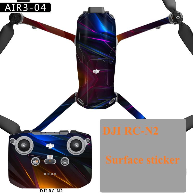 Красочные наклейки для DJI Air 3 Drone Защитная пленка ПВХ Наклейки Поверхностное покрытие кожи для DJI RC 2/RC N2 Аксессуары