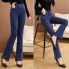 Женские эластичные джинсы Bootcut, новые женские светлые расклешенные джинсы со средней посадкой