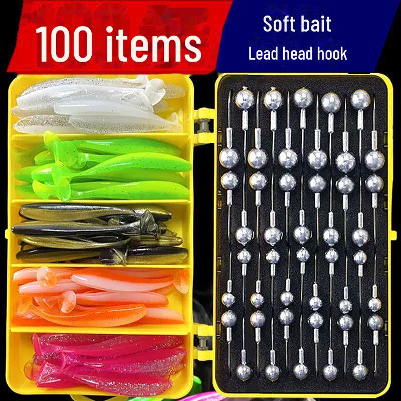 Набор мягких приманок с Т-образным хвостом для пресноводной рыбалки с крючками-головками для дальнего заброса, ловли окуня и тактики микро-объектов.
