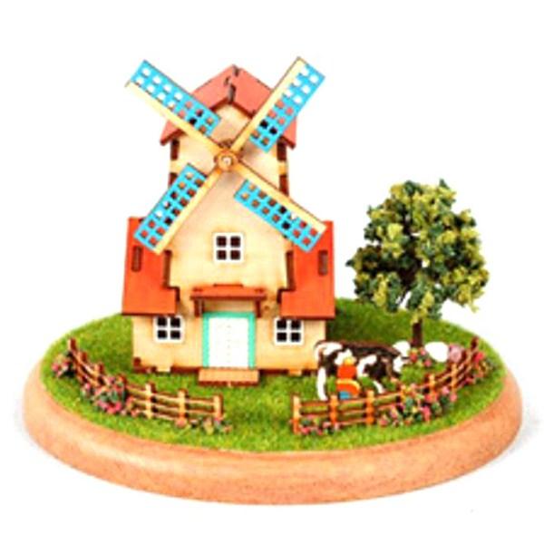 Diorama Mini House Windmill Three Dimensional Puzzle Korea 3d Puzzle