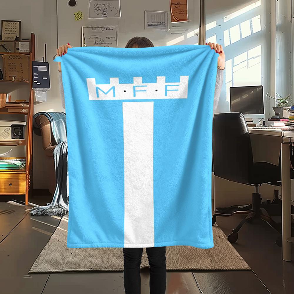 1Pc malmö ff Print Flannel Blanket, High quality Comfortable for All Seasons, Home Decor, Warmth and Comfort, Perfect for Christmas GiftS