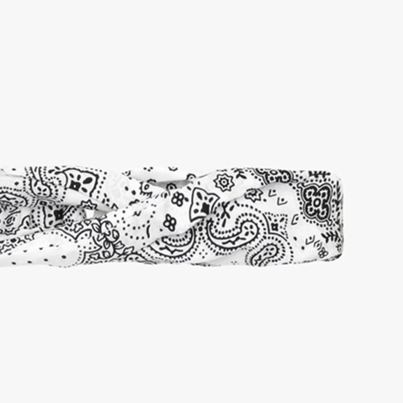 РОЗОВАЯ ПАЙСЛИ ПОВЯЗКА НА ГОЛОВУ_БЕЛАЯ