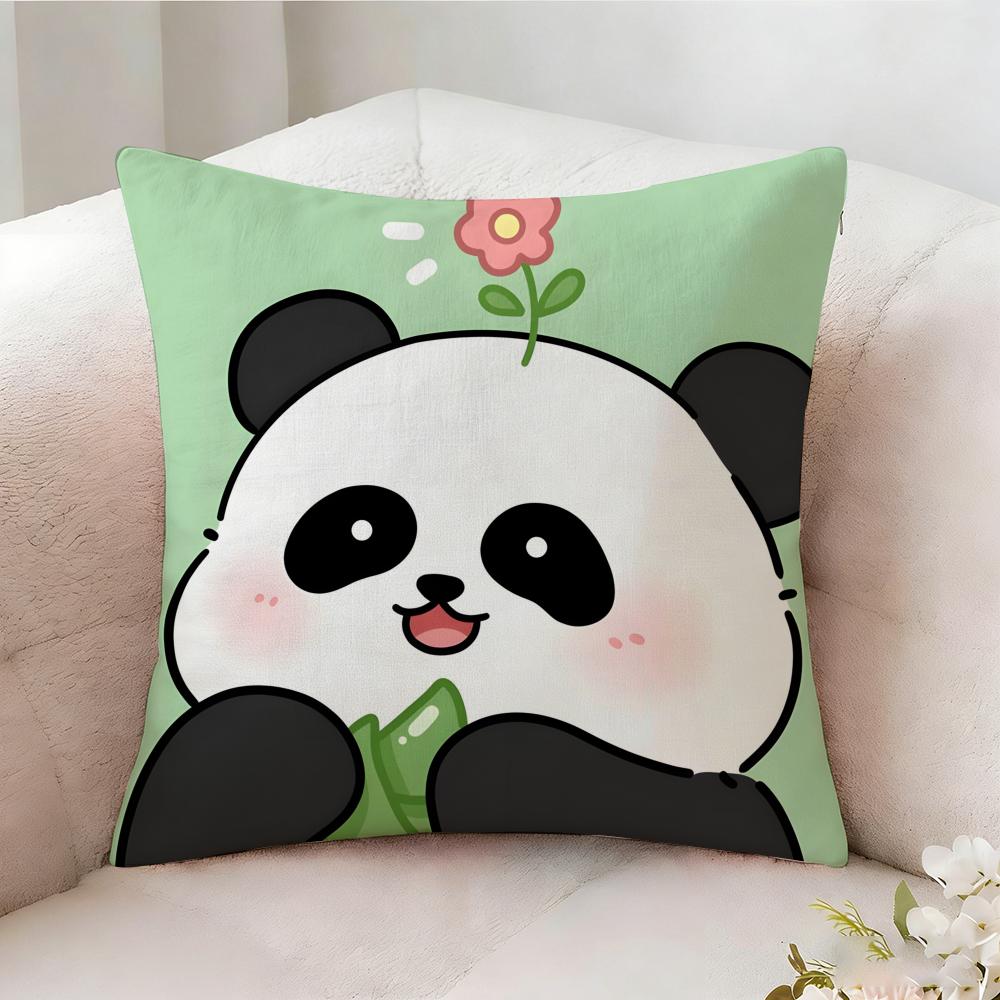 Lovely Panda Pillow Case Pillowcase, Double-Sided Printed, Sofa Cushion, Bedroom Headboard Pillow