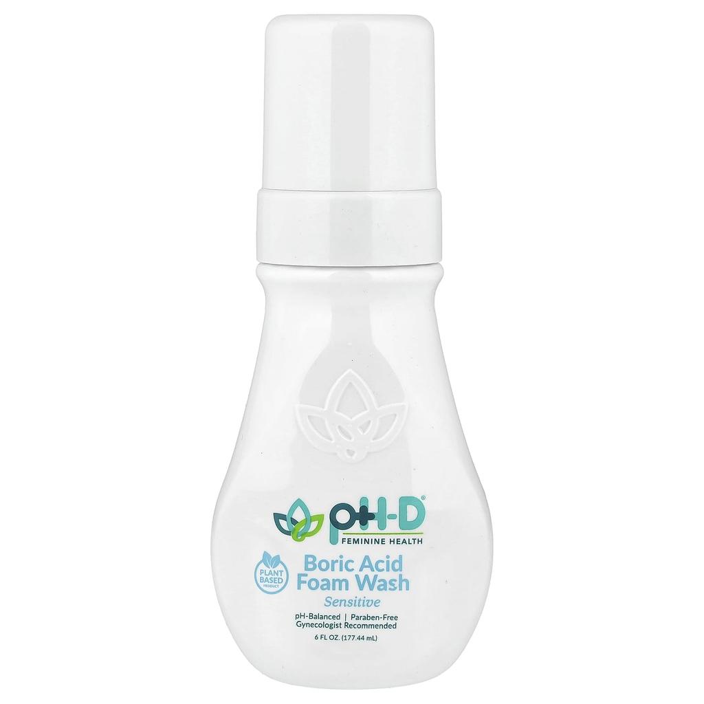pH-D Feminine Health Пенка для умывания с борной кислотой, для чувствительной кожи, 177,44 мл (6 жидких унций)