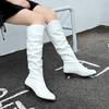 Fashion Shoes for Women Fashion Sleeve Women's Boots Spring Autumn Round Toe Solid High Tube Low-heeled Plus Size Boots Zapatos Mujer