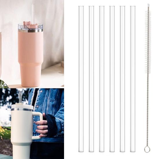 1 комплект сменных питьевых трубочек с чистящей щеточкой, многоразовые прозрачные пластиковые стаканы 20/30/40 унций для путешествий и приключений, аксессуары для стаканов