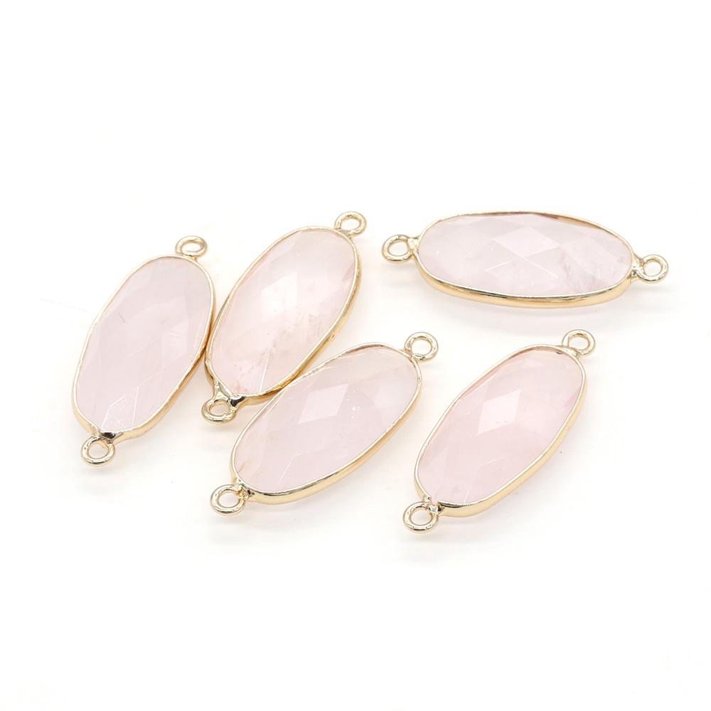 1/5 шт., овальный соединитель с подвеской из кристалла Рейки для исцеления, энергетический натуральный камень аметист, драгоценный камень, соединитель для изготовления ювелирных изделий, ожерелья, браслета своими руками