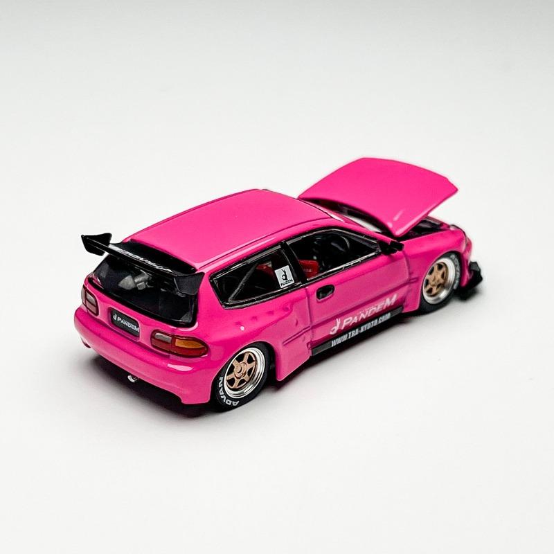POPRACE Литая модель 1/64 Масштаб Honda Pandem Civic EG6 Спортивный автомобиль Модель Сплав Honda Pandem Civic EG6 Модель автомобиля Статическое украшение