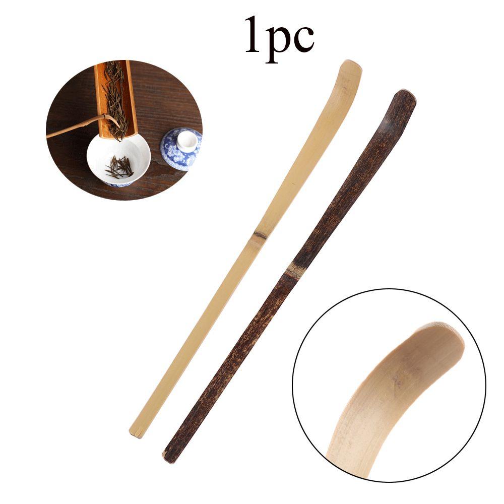 Utensil Guide Spice Gadget Kitchen Tool Matcha Spoon Black Bamboo Wood Leaf Spatula Tea Sticks