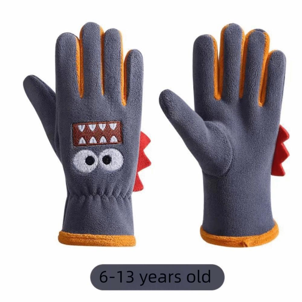Windproof Student Wrist Gloves Polar Fleece Children Cycling Gloves Kids Mittens Autumn Winter