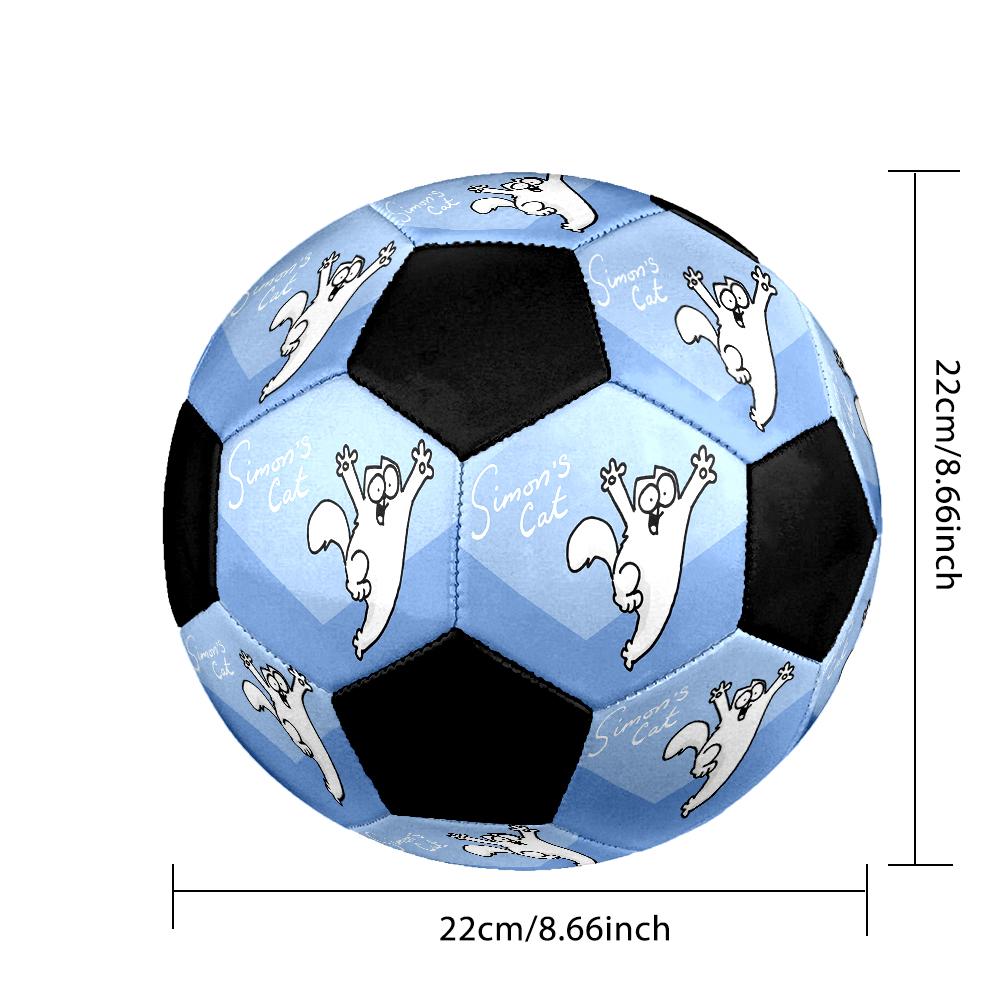 Simon's Cat cute cartoon Indoor Soccer Ball Colorful Machine Stitched PVC Size 5 Team Training Competition Ready Durable High-Bounce Cool Sports Gift