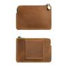 Genuine Leather Men's Short Wallet Retro Zipper Coin Purse Belt Bag Credit Card Holder Outdoor