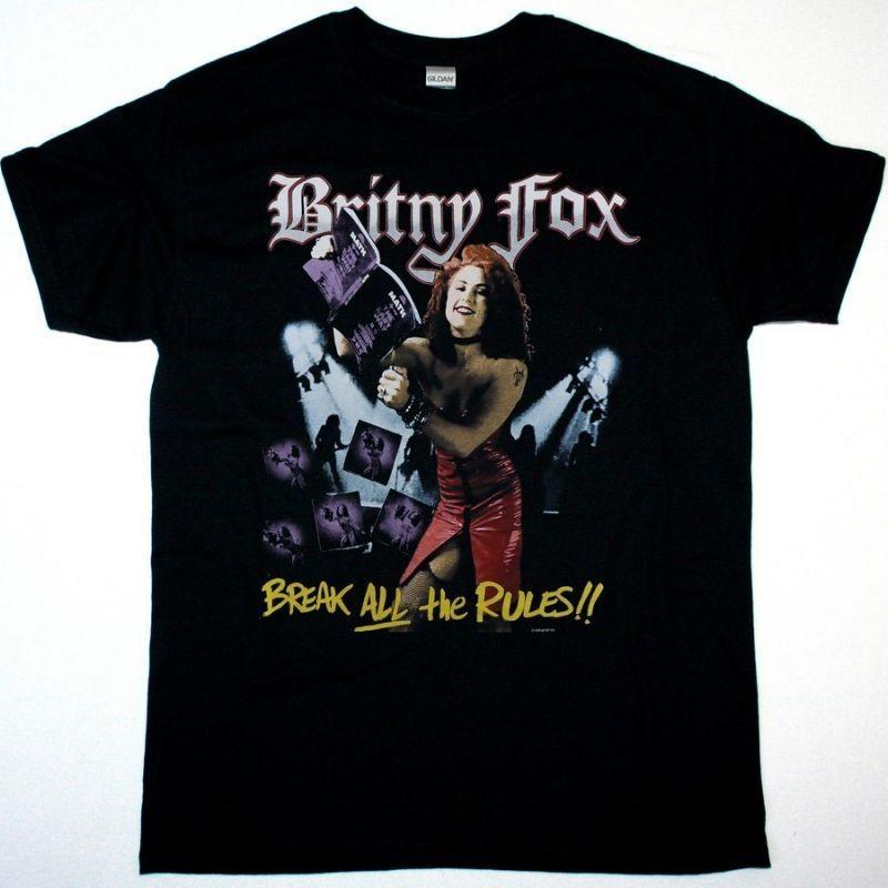 Britny Fox Break All The Rules Tour Black T-Shirt Tee