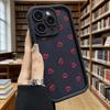 Чехол для телефона с узором из красных сердечек-дудлов для iPhone 17 16 15 14 13 12 11 Pro Max Plus, Защитный, Гелевый, Гибкий, Защита от царапин
