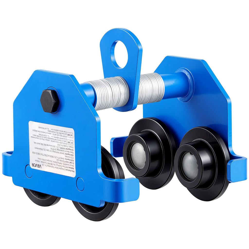 VEVOR Manual Trolley, 0.5 Ton Load Capacity, Push Beam Trolley with Dual Wheels, Adjustable for I-Beam Flange Width 53 mm to 140 mm