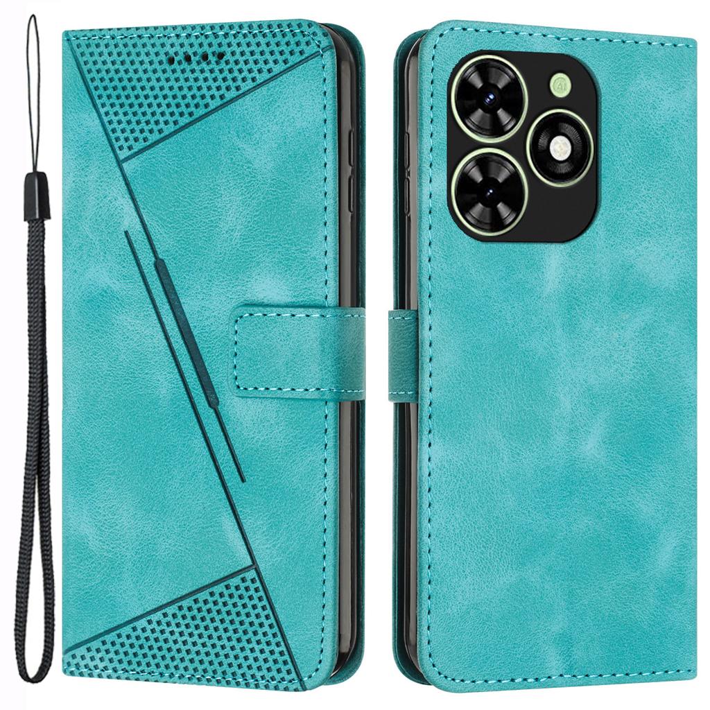 Для TECNO Spark Go 2024 4G/Spark 20C/Pop 8 Чехол Треугольный узор PU кожа Чехол для телефона Слоты для карт