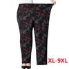 Extra Large Size 9XL Middle-aged Women Pants Elastic High Waist Casual Trousers Female Straight Pants