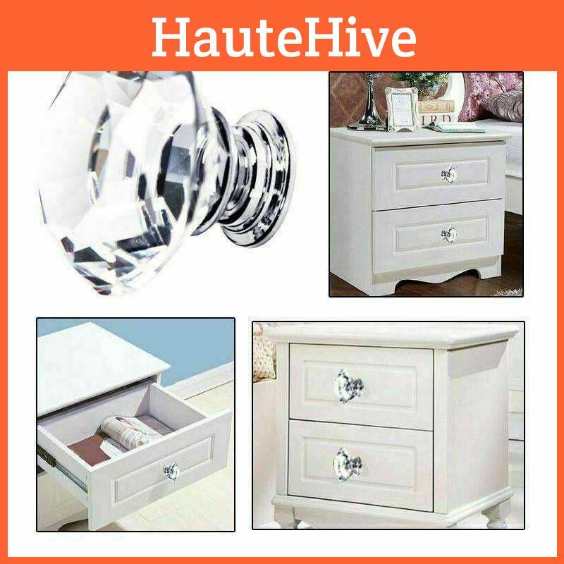 Элегантная 30-мм хрустальная ручка-бриллиант из стекла для дверей и шкафов 1 шт.