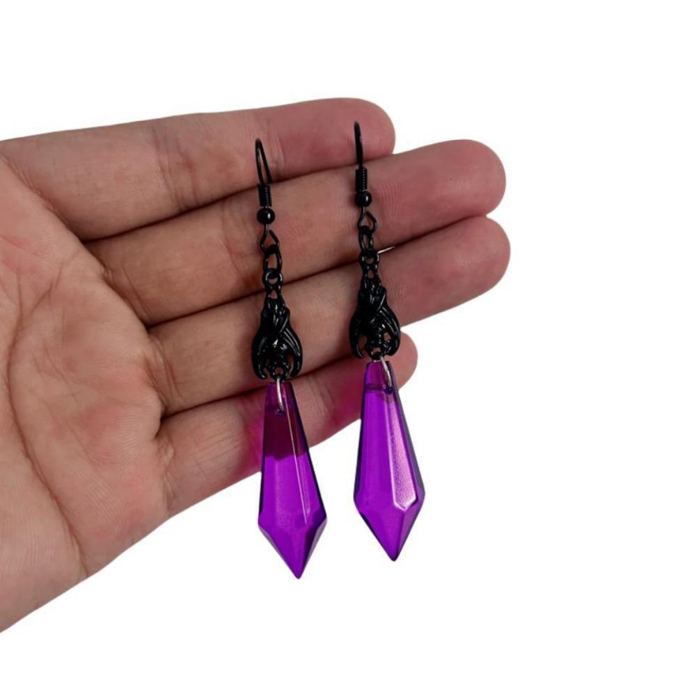 Темнота Черный Красный Кристалл Капля Серьга Гот Вампир Летучая мышь Капли для ушей Кольца Готика Роза Хэллоуин Косплей Аретес Серьга