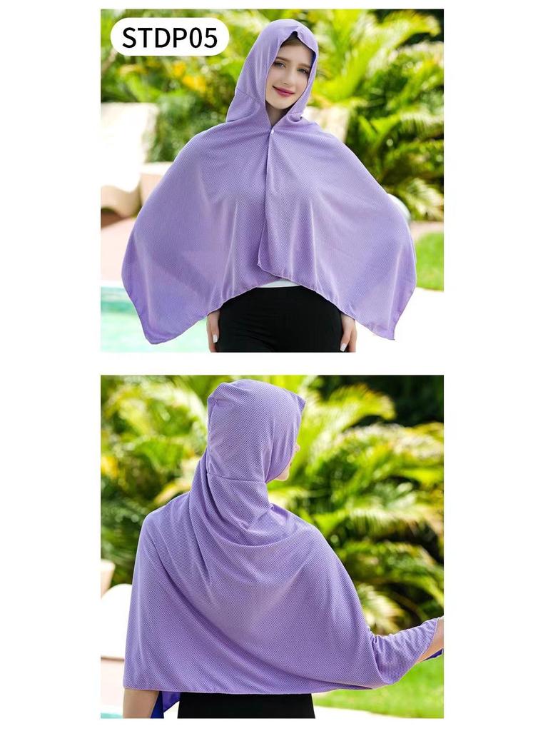 Outdoor Quick-Dry Beach Poncho & Sun Protection Cycling Shawl Hoodie