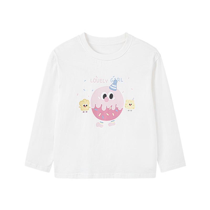Детская модная футболка с длинными рукавами весна-лето для девочек с рисунком из мультфильма повседневная базовая рубашка топ