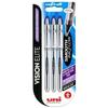 Uni-Ball Vision Elite UB200 Stylo Roller Bleu Lot De 3 Import Royaume Uni