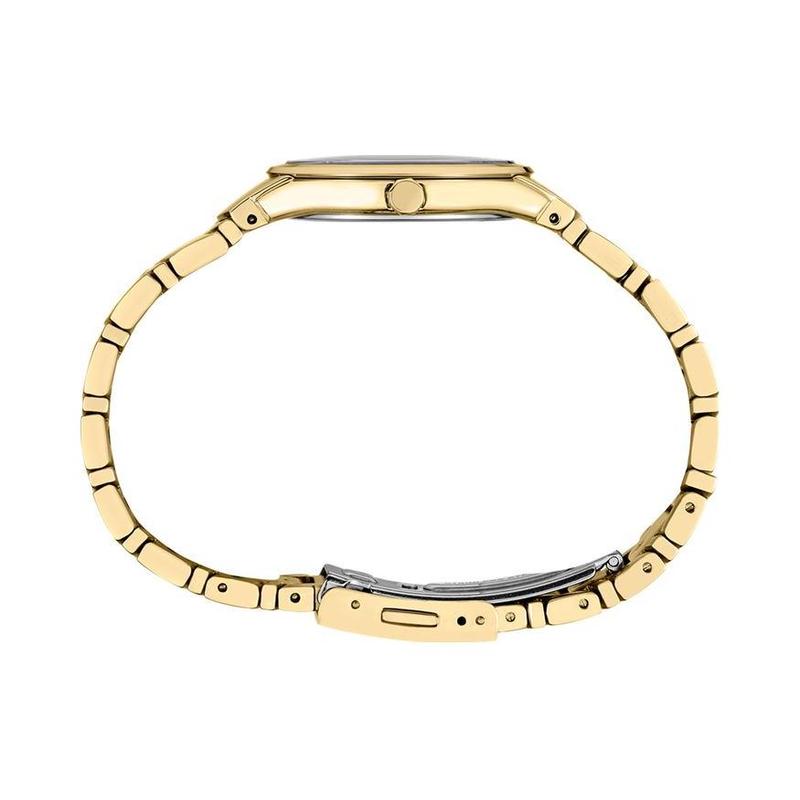 SEIKO 50 meters waterproof Quartz Steel Strap women's watch gold dial SUR552P1