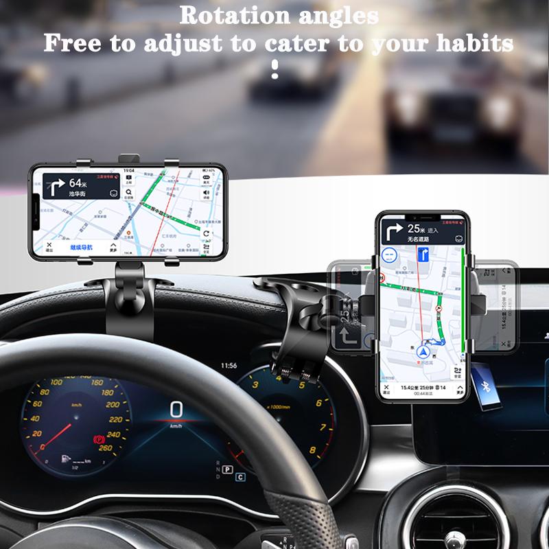 AGZ1  Dashboard Car Phone Holder Sun Visor Rearview Mirror 1200 Rotation Bracket For Honda Civic FIT Accord Prelude CRV 5th City CRZ
