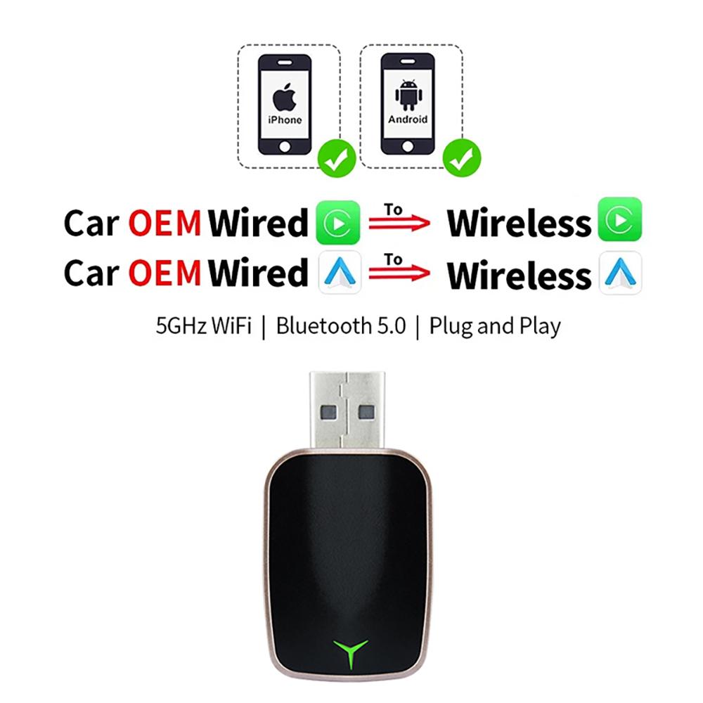 2025 НОВЫЙ 2 в 1 беспроводной Carplay AI Box Android Auto Plug And Play, применимый для преобразования оригинального автомобильного проводного Carplay в беспроводной