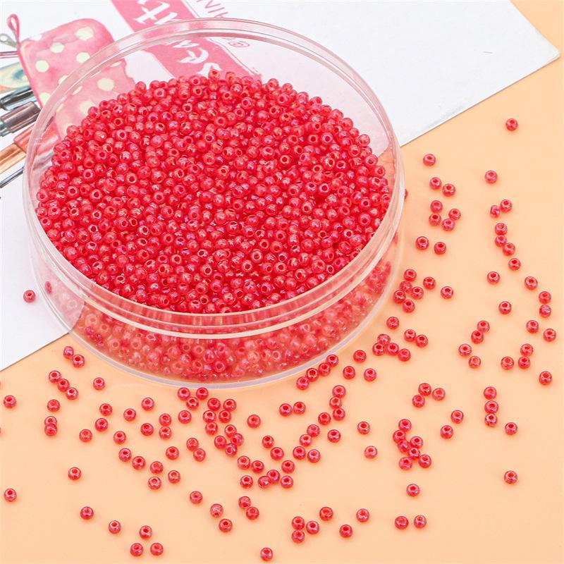 Cream Cloud Fantasy Rice Beads: 2/3/4mm Round Glass Beads for Handmade DIY Bracelets & Necklaces.