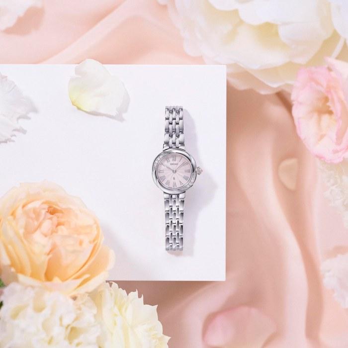 Женские часы Seiko Lukia SSWA001 Grow, Японский кварц, Корпус с выращенным бриллиантом, Розовый циферблат, Нержавеющая сталь
