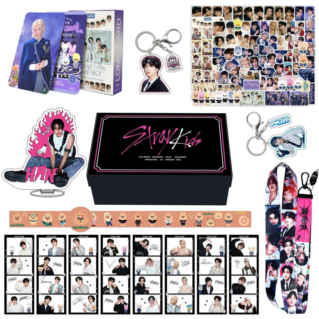 Skzoo Straykids Merch Box Felix Lee Minho Hyunjin Kpop Collection Set Keychains Photocards Stickers Gifts For Fans Personal
