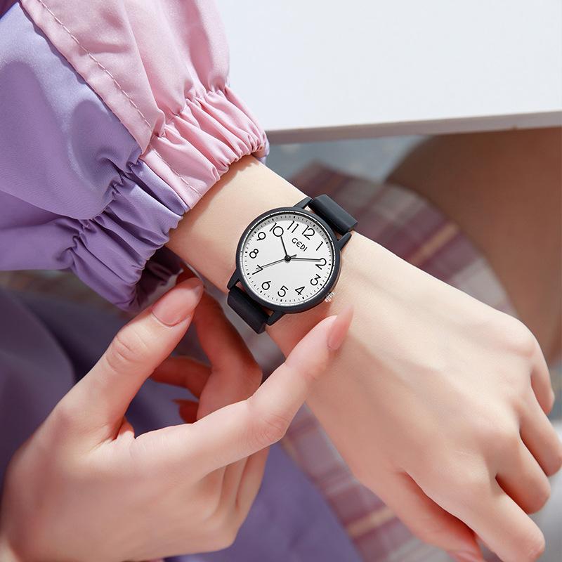 Simple Middle School Student Exam Special Watch Candy Color Waterproof Silicone Watch Women'S High Value Quartz Watch