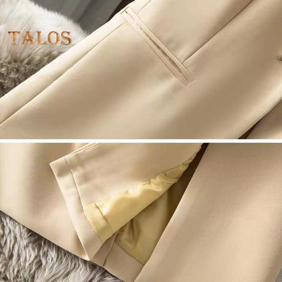 Женский костюм, жилет, застежка на одну пуговицу, кардиган без рукавов с v-образным вырезом и лацканами, средней длины, однотонное деловое деловое пальто для поездок на работу