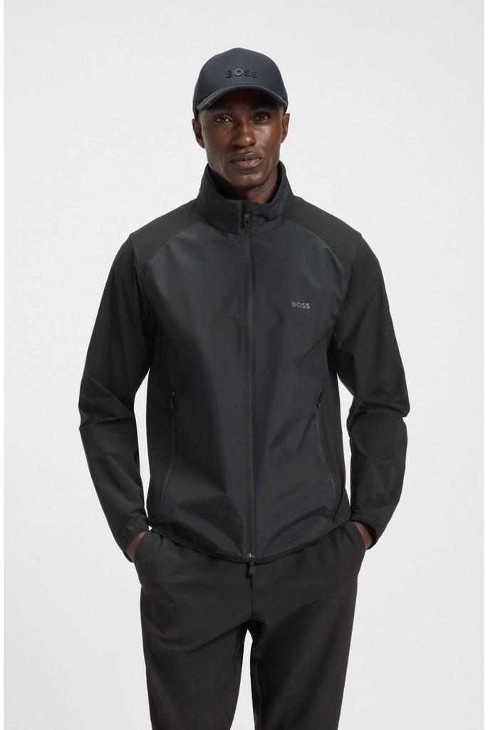 BOSS Super Stretch Size Black Men's Water-Repellent Jacket, Poplin, XL,