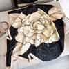 New Luxury Silk Shawl Camellia Scarf for Women Satin Hijab Fashion Wraps Neckerchief Female Hair Bands Ribbon Scarves Bandana
