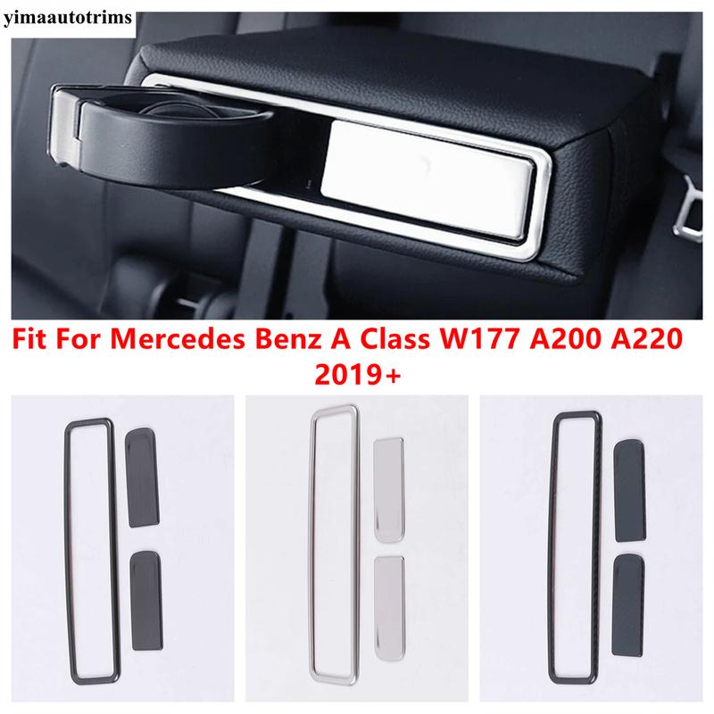 Car Rear Armrest Storage Box Water Cup Frame Decor Cover Trim Accessories For Mercedes Benz A Class W177 A200 A220 - 2024