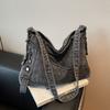 Denim Bag Large-capacity Single-shoulder Bag Laid-back Style Student Commuting Crossbody Bag