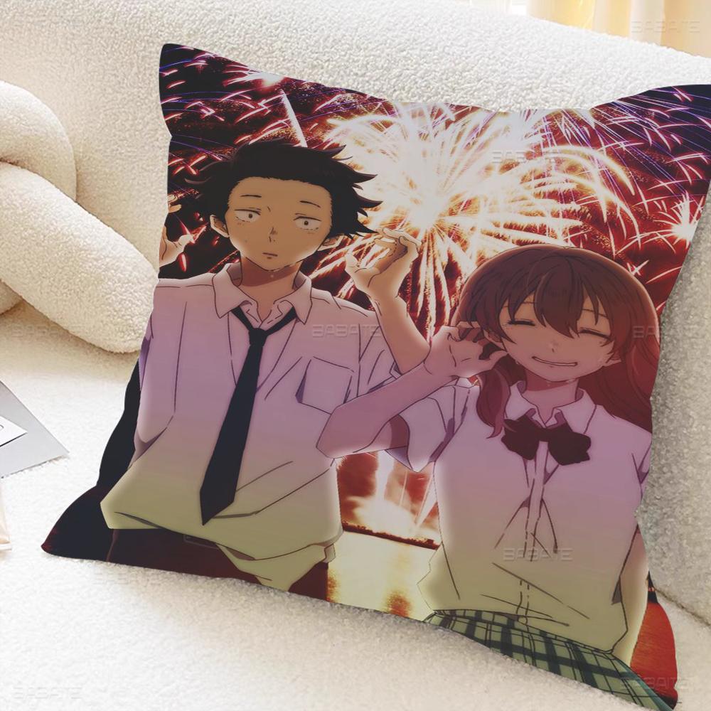 Подушка для сна A Silent Voice Подушка с аниме Подушка для дивана Подушка для изголовья кровати Чехол для подушки Чехол для подушки 45x45 см Модный