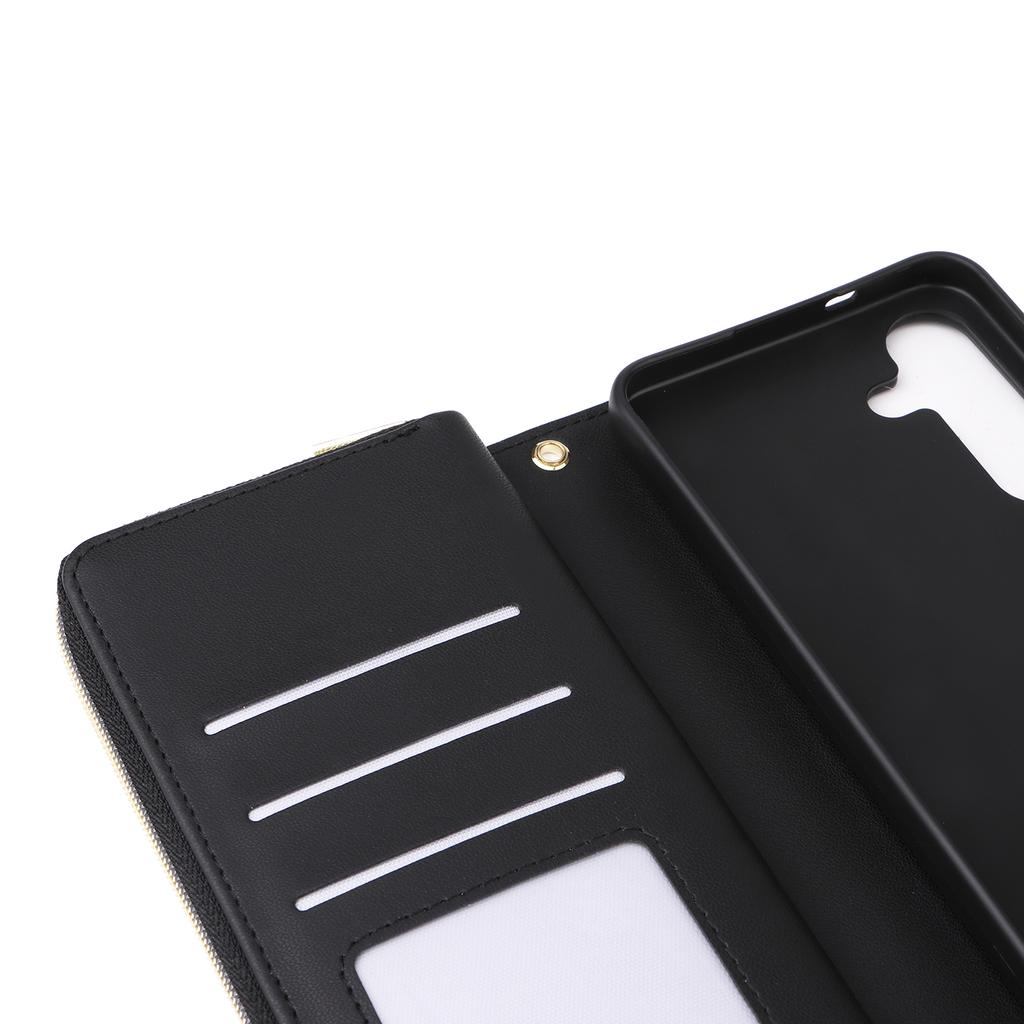 R20 For Samsung Galaxy S24+ Case Zipper Wallet PU Leather Stand Phone Cover