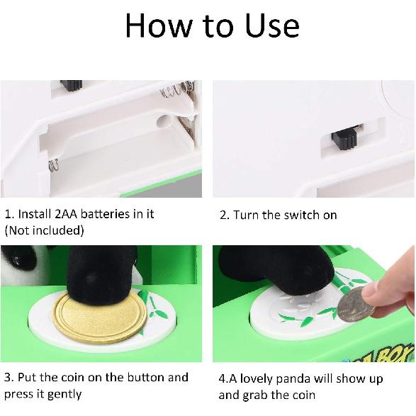 Cute Stealing Piggy Bank for Kids, Panda Electric Money Box with Easy To Use Release Screw, ABS Material, Great Children, Home Decoration