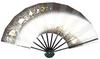 Love Fan, 1209-13, Double-Leg Chirashi Pattern, Gradient, 9.5 Inches, Black Lacquered Bone, Fan Box, for Dancing (Black)