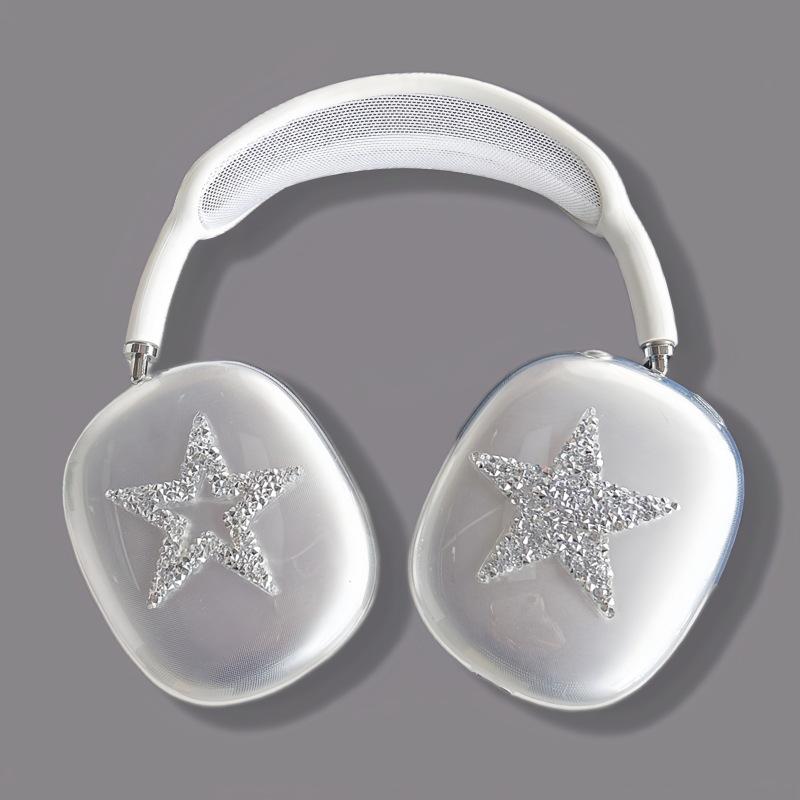 Applicable to Apple AirPods Max headset Bluetooth headset case Cartoon transparent soft case Cute and simple