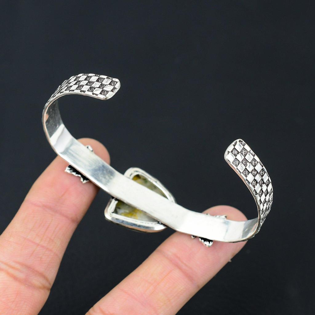 Friendship Day Deal Bumble Bee Jasper Stone Wife Bangle Bracelet Sterling Silver