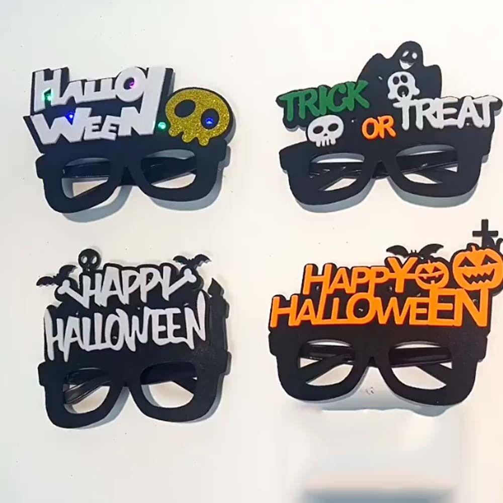 Felt Halloween Luminous Glasses LED Halloween Eyewear Frame Festival Pumpkin Glasses Men
