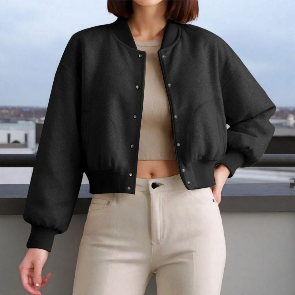 Women's Autumn American & European Style Short Pilot Wool Jacket