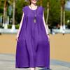 Плюс Размер Элегантное Женское Летнее Платье Повседневное Свободное Длинное Платье Женская Винтажная Одежда