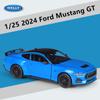 Welly 1/25 2024 Ford Mustang GT Alloy Sports Car Model Diecast Metal Racing Car Vehicles Model High Simulation Children Toy Gift