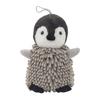 Penguin Doll Hand Towel Cartoon Penguin Hand Drying Towel Kids Absorbent Chenille Ball Towel with Hanging Loop for Kitchen Bathroom