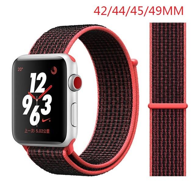 Nylon Band For Apple Watch Series Watch 9 8 / Ultra 2 7 6 SE 5/4/2/1 38 42MM Replacement Strap Loop for Iwatch Series 3 40/41/44 /45MM/49MM